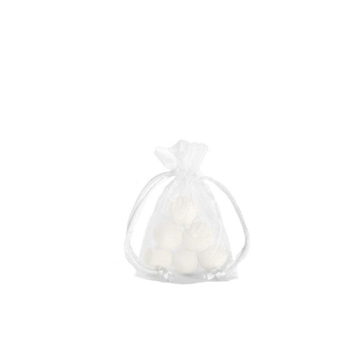 [70409939] SACHET DE 10 POCHETTES ORGANZA BLANC 10X7CM