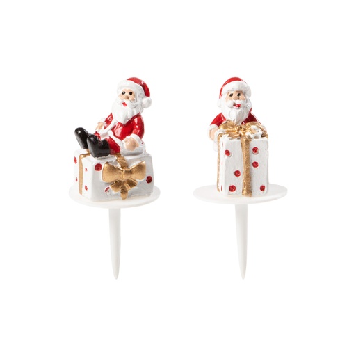 [08054628] 1015426 PÈRE NOËL AVEC CADEAU BLANC 3CM 64PCES ***S/CDE***