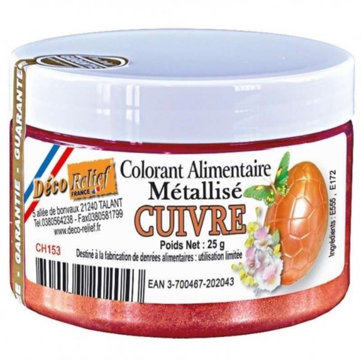[70409320] COLORANT ALIMENTAIRE EN POUDRE METALISE CUIVRE 25GR