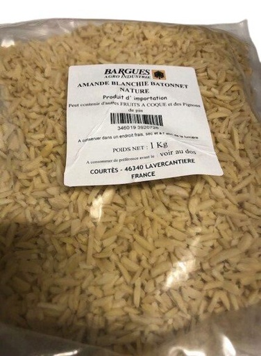 [01020059] WITTE AMANDELEN IN STOKKEN 1KG = KG