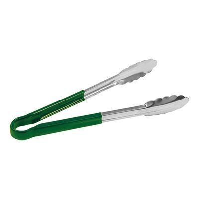 [57660496] SERVEERTANG VAN EIKENBLAD 25CM ROESTVRIJ STALL/GROEN