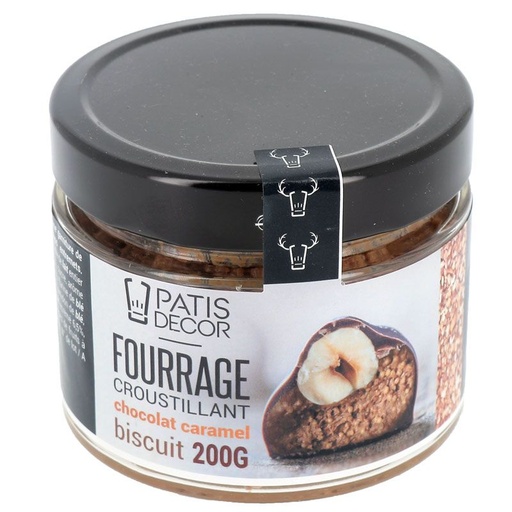 [08075526] KARAMEL CHOCOLADE VULLING MET KOEKJESCHIPS 200G