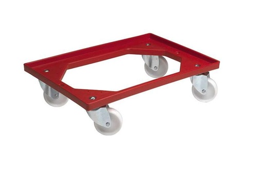 [57663713] CHARIOT DOLLY ROUGE 60X40 ROUES POLYAMIDES FOURCHE GALVA **S/CDE**