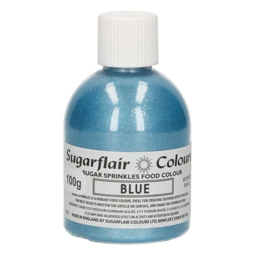 [08053240] SUGARFLAIR BLAUWE MOUSSERENDE SUIKER PAILLETTEN 100GR