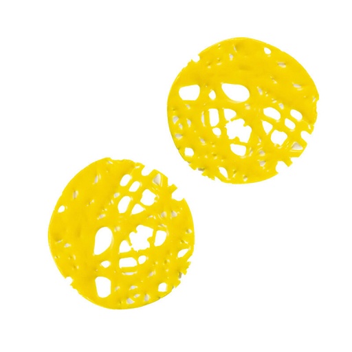 [08054005] 1034384 ROUND GRID CHOCOLATE YELLOW 4CM 75 PCES***S/CD***