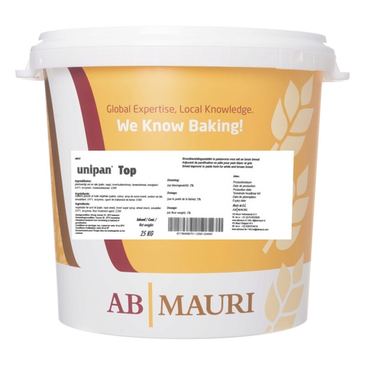 [05101079] AB MAURI UNIPAN TOP - WIT EN BRUIN BROOD 25 KG = EMMER