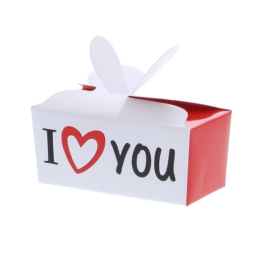 [61704105] VLINDERDOOSJE I LOVE YOU 2 PRALINES 7X3,5CMHT 3,5CM 100STUKS