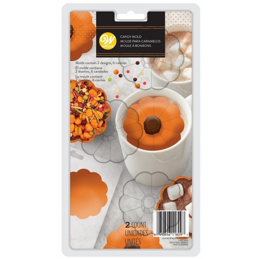 [08053646] +WILTON MOULE CHOCO BOMB CITROUILLE EN PLASTIQUE 2X3 CAVITES