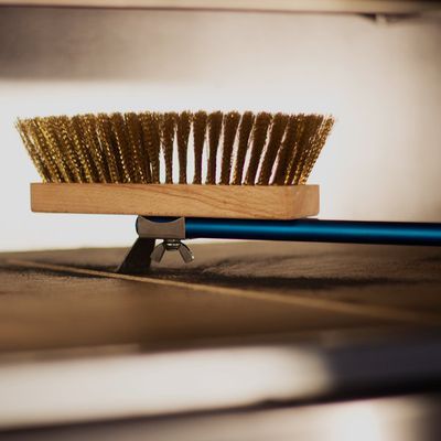 [50703971] MESSING VERSTELBAAR BORSTEL HOOFD 20CM +SCHRAPPER-160CM=STUK