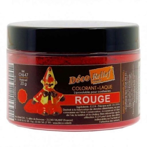 [70406961] POEDER KLEURSTOF ROOD VOOR CHOCOLADE 20GR=POT