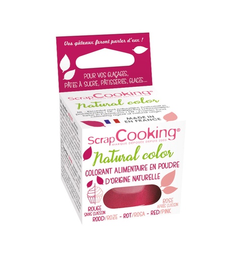 [08055653] SCRAPCOOKING NATUURLIJKE KLEURSTOF ROOD 3GR