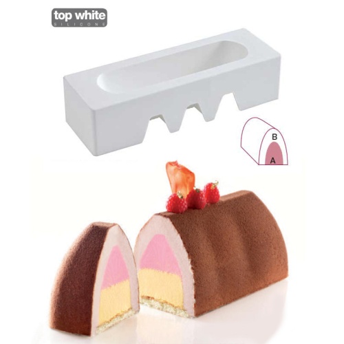 [51661110] INSERT VORM GIANDUJA/1 IN SILICONE INDIVIDUEEL225X60 HT 69MM  600ML=STUK