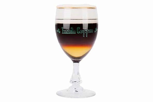 [60252147] COZY MOMENTS IRISH COFFEE GLASS “CLOVER” 24CL 7.4XH15CM