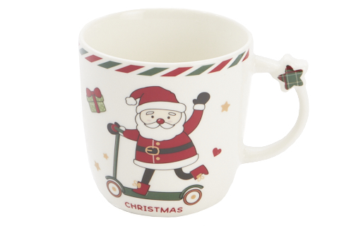 [62230154] KERSTMAN MOK OP ROOD EN GROEN TROLLEY Ø9CM H9CM