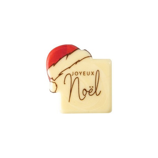 [08030781] 2015083 PLAQUETTE AVEC BONNET JOYEUX NOEL 3,5CM 120PCES 