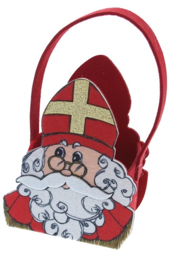 [62230136] SAINT NICOLAS "VINTAGE" GM FELT BASKET WITH HANDLE