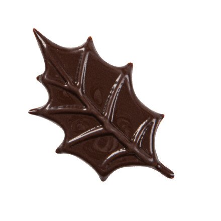 [08054459] 2015419 FEUILLE DE HOUX RELIEF CHOCOLAT NOIR 5X3CM 100 PIÈCES ***S/CD***