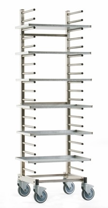 [55500271] INOX KAR MET SIMPEL STAAF 20 VERDIEPINGEN ESP 8CM