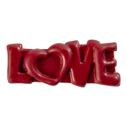 [08030676] *FF*2068528 LETTRE LOVE ROUGE RELIEF 52X23MM 40 PCES