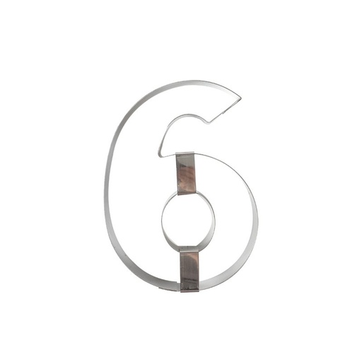 [08081478] MOULE CHIFFRE N° 6 INOX 20CM HT4CM