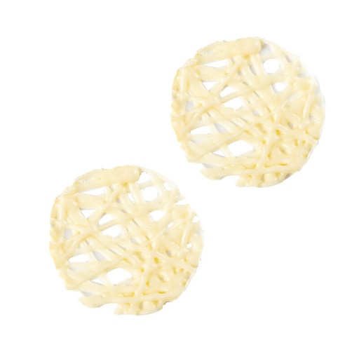 [08054003] 1034382 ROND ROOSTER WITTE CHOCOLADE 4 CM 75 INCH