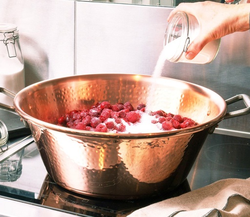 [00067607] BAUMALU JAM PAN 40CM COPPER INDUCTION HAMMERED 2 HANDLES 12L - 50.BA207025 