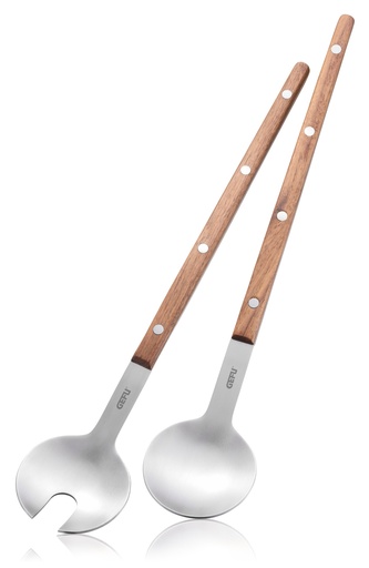 [00067699] GEFU FILIGO STAINLESS STEEL/WALNUT SALAD SERVERS - GF12336