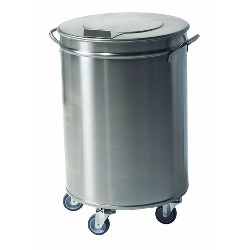[00067774] BERTRAND POUBELLE INOX 50L SANS PEDALE  Ø380X H605 - POUB-PSP380-50L-C