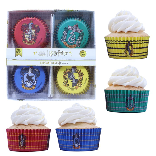 [00067882] CAISSETTES CUPCAKES 4 MAISONS DE POUDLARD 60PCS  FOST+ INCLUS