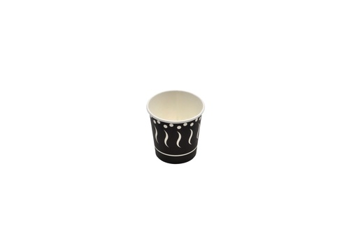 [00068065] ZWARTE PAPIEREN KOFFIEBEKER 4OZ 120ML PAK VAN 50 STUKS 