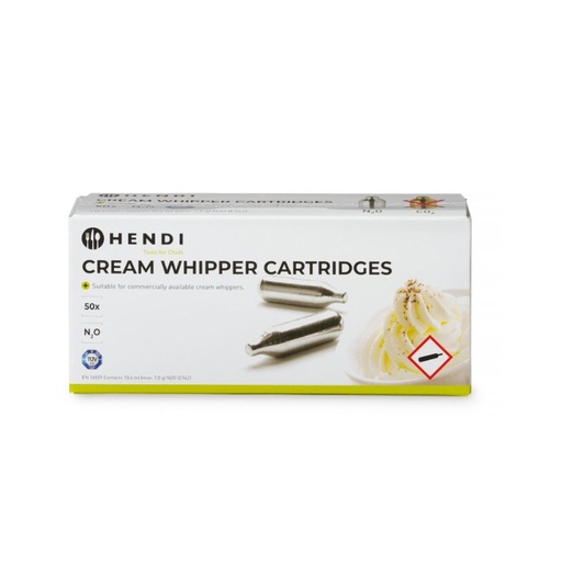 [00068158] HENDI WHIPPED CREAM SIPHON CHARGERS 50PCS