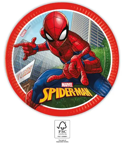 [00068360] SPIDERMAN CRIME FIGHT ASSIETTE EN PAPIER 23 CM 8pcs