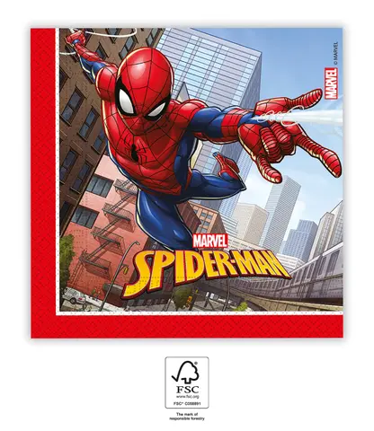[00068362] SPIDERMAN CRIME FIGHT SERVIETTE PAPIER 33x33 cm 20 pcs