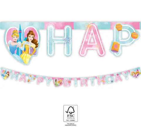[00068376] PRINCESS LYS GUIRLANDE FSC HAPPY BDAY