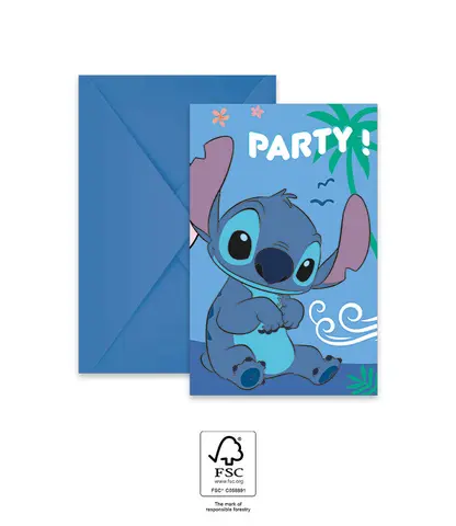 [00068406] STITCH INVITATIONS ET ENVELOPPES 6pcs