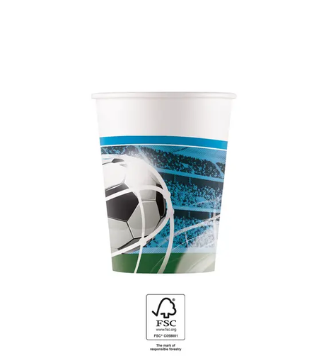 [00068418] SOCCER FANS GOBELETS EN CARTON 200ml 8pcs
