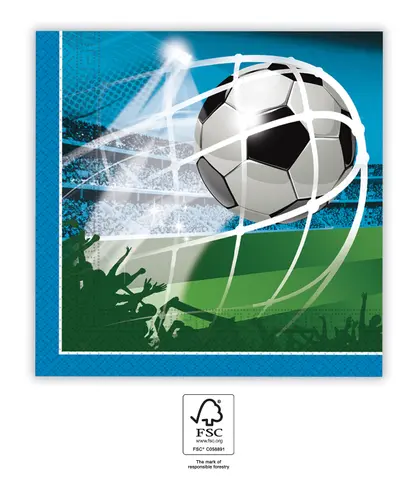 [00068419] SOCCER FANS SERVIETTES EN PAPIER 33x33 cm 20 pcs