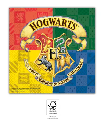 [00068438] HARRY POTTER SERVIETTES EN PAPIER 33x33 cm 20 pcs