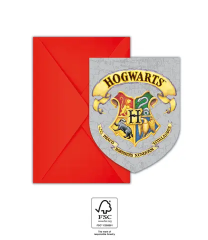 [00068444] *FDS*HARRY POTTER INVITATIONS ET ENVELOPPES 6pcs