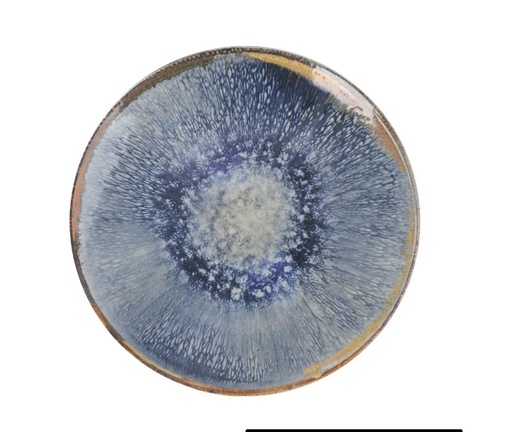 [00068504] AELIA MONACO BORD 26CM BLAUW/BEIGE STEENGOED  - AE26100