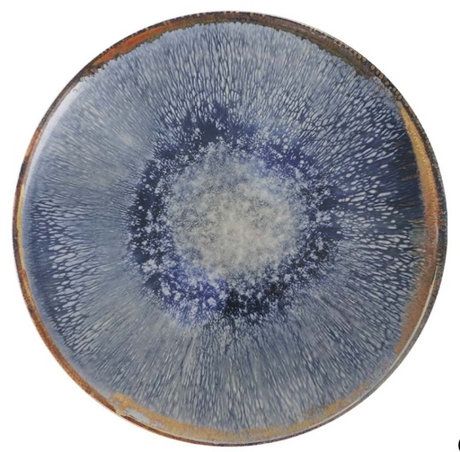 [00068506] AELIA MONACO BORD 32.5CM BLAUW/BEIGE STEENGOED   - AE26106