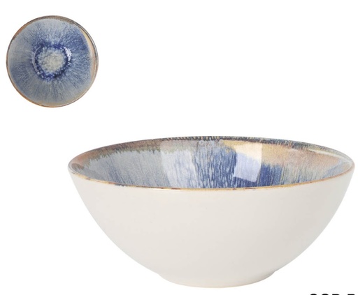[00068507] AELIA MONACO BOWL 16X8CM BLUE/BEIGE STONEWARE - AE26108