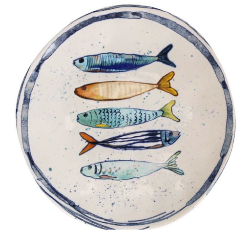 [00068522] ELITE ASSIETTE 20CM sardines BEIGE/BLEU STONEWARE - PEI28104
