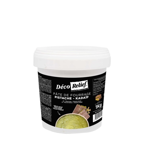 [00068533] Pâte de fourrage pistache kadaïf pour chocolat Dubaï 1Kg 
