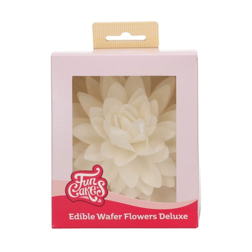 [00068852] FunCakes Wafer Flowers White Peony 12.5cm