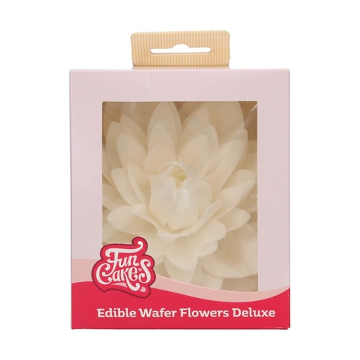[00068858] FunCakes Wafer Flowers White Dahlia 12.5cm