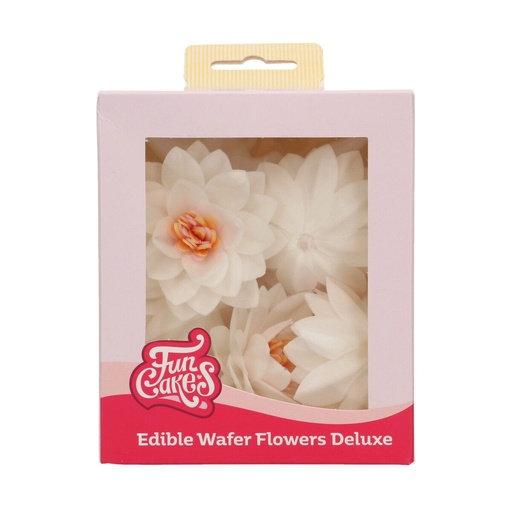 [00068868] FunCakes Wafer Flowers White Lotus 7cm 10 pcs