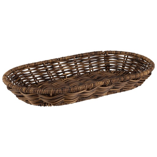 [00068896] APS CORBEILLE PAIN BRUNE OVALE 28X16XH4CM PP RENFORCEE INOX - 40343