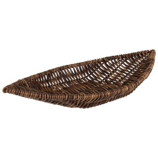 [00068898] APS PAGODE OVAL BROWN BREAD BASKET 30X15XH5CM PP REINFORCED STAINLESS STEEL - 40345