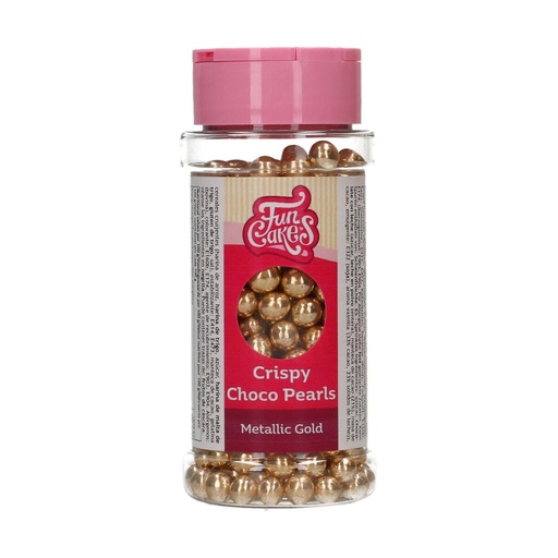 [00068965] FunCakes Crunchy Chocolate Pearls - Metallic Gold 60g